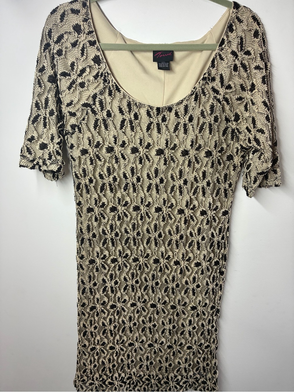 torrid Beige and Black Leopard Lace Dress